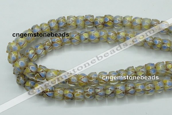 CLG784 14 inches 8*12mm rondelle lampwork glass beads wholesale