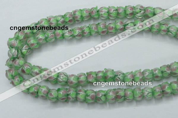 CLG785 14.5 inches 8*12mm rondelle lampwork glass beads wholesale