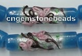 CLG786 15.5 inches 10*40mm cylinder lampwork glass beads wholesale