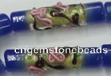 CLG787 15.5 inches 10*40mm cylinder lampwork glass beads wholesale