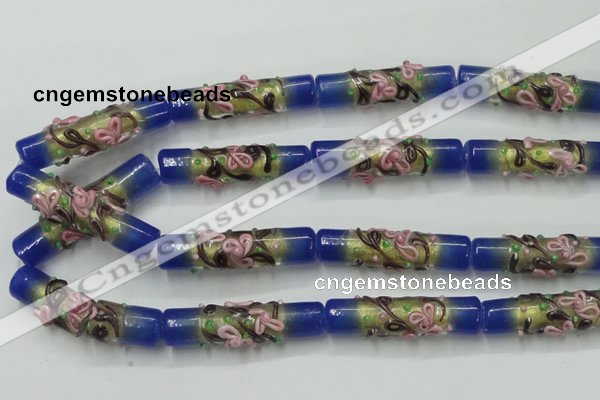 CLG787 15.5 inches 10*40mm cylinder lampwork glass beads wholesale