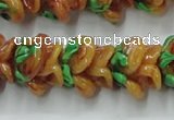 CLG790 15.5 inches 11*13mm rose lampwork glass beads wholesale