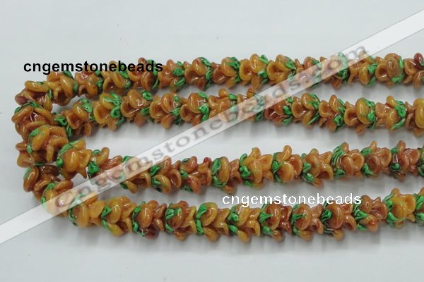 CLG790 15.5 inches 11*13mm rose lampwork glass beads wholesale