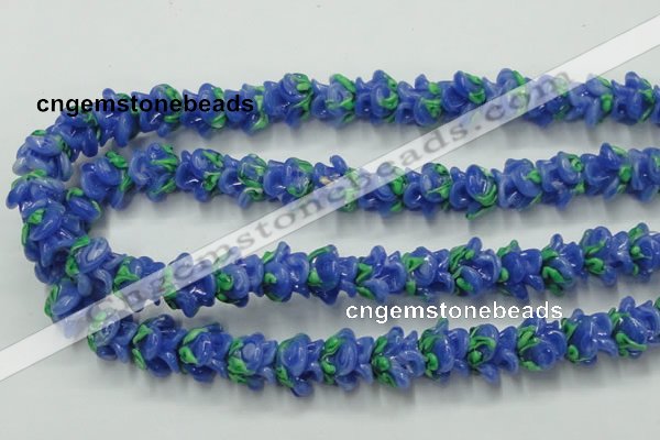 CLG792 15.5 inches 11*13mm rose lampwork glass beads wholesale