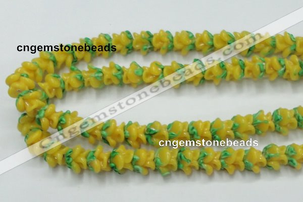 CLG793 15.5 inches 11*13mm rose lampwork glass beads wholesale