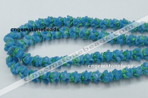 CLG794 15.5 inches 11*13mm rose lampwork glass beads wholesale