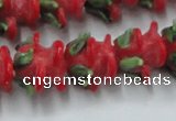 CLG795 15.5 inches 11*13mm rose lampwork glass beads wholesale
