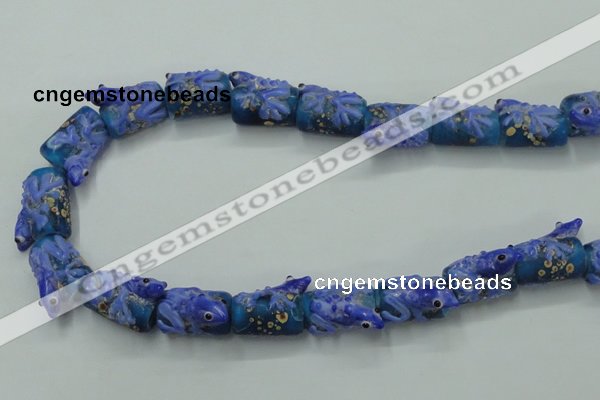 CLG797 15.5 inches 12*18mm cylinder lampwork glass beads wholesale