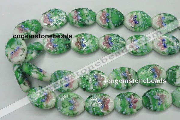 CLG798 15.5 inches 22*28mm oval lampwork glass beads wholesale