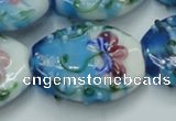 CLG799 15.5 inches 22*28mm oval lampwork glass beads wholesale