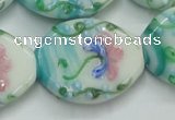 CLG800 15.5 inches 22*28mm oval lampwork glass beads wholesale