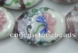 CLG801 15.5 inches 22*28mm oval lampwork glass beads wholesale