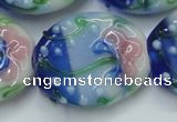 CLG802 15.5 inches 22*28mm oval lampwork glass beads wholesale