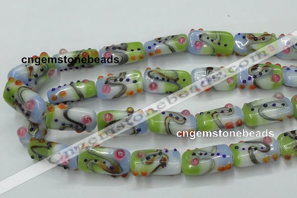 CLG804 15 inches 14*24mm rectangle lampwork glass beads wholesale