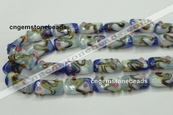 CLG806 15 inches 14*24mm rectangle lampwork glass beads wholesale