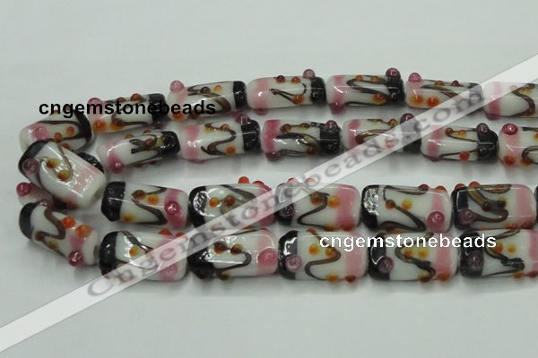 CLG807 15 inches 14*24mm rectangle lampwork glass beads wholesale