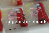 CLG810 15.5 inches 20*20mm square lampwork glass beads wholesale