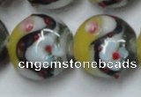 CLG816 15.5 inches 20mm flat round lampwork glass beads wholesale