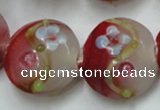 CLG817 15.5 inches 20mm flat round lampwork glass beads wholesale