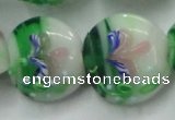 CLG821 15.5 inches 20mm flat round lampwork glass beads wholesale