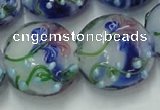 CLG822 15.5 inches 20mm flat round lampwork glass beads wholesale