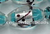 CLG857 15.5 inches 16*28mm rice lampwork glass beads wholesale