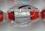 CLG858 15.5 inches 16*28mm rice lampwork glass beads wholesale