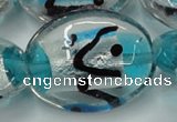 CLG859 15.5 inches 24*30mm oval lampwork glass beads wholesale