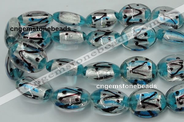 CLG859 15.5 inches 24*30mm oval lampwork glass beads wholesale