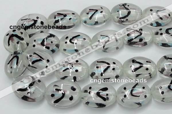 CLG860 15.5 inches 24*30mm oval lampwork glass beads wholesale