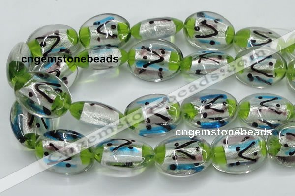 CLG861 15.5 inches 24*30mm oval lampwork glass beads wholesale