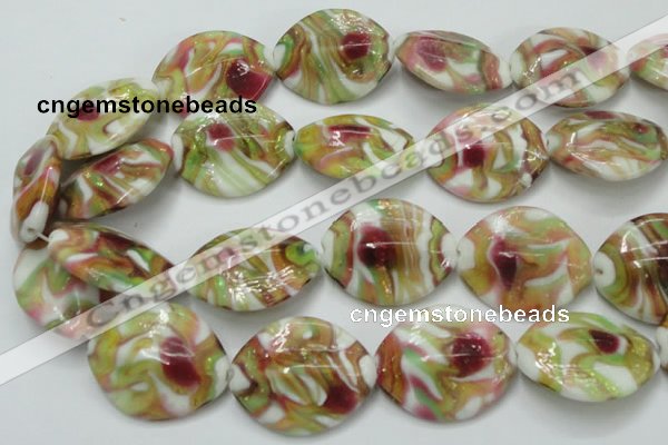 CLG862 15.5 inches 24*30mm marquise lampwork glass beads wholesale