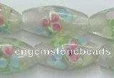 CLG865 14 inches 10*20mm rice lampwork glass beads wholesale