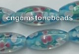 CLG866 15.5 inches 10*20mm rice lampwork glass beads wholesale