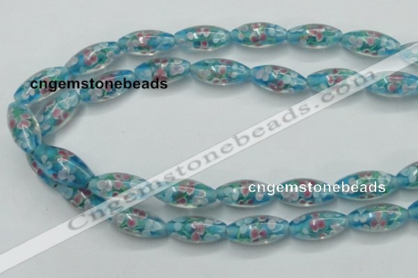 CLG866 15.5 inches 10*20mm rice lampwork glass beads wholesale