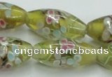 CLG868 15.5 inches 10*20mm rice lampwork glass beads wholesale