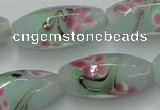 CLG870 15.5 inches 10*20mm rice lampwork glass beads wholesale