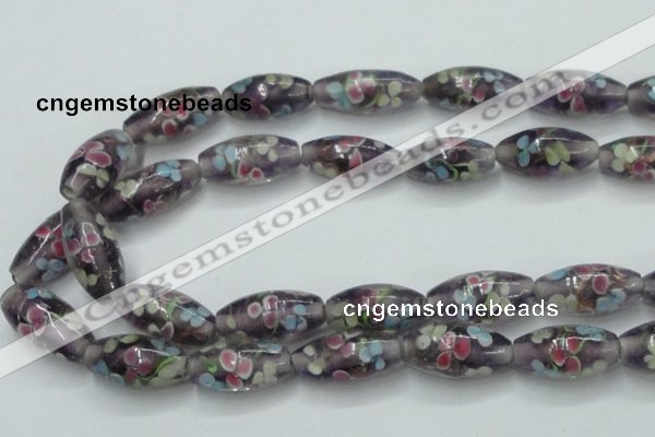 CLG871 15.5 inches 10*20mm rice lampwork glass beads wholesale