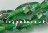 CLG873 15.5 inches 10*20mm rice lampwork glass beads wholesale