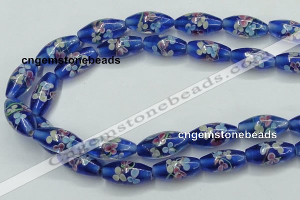 CLG874 15.5 inches 10*20mm rice lampwork glass beads wholesale