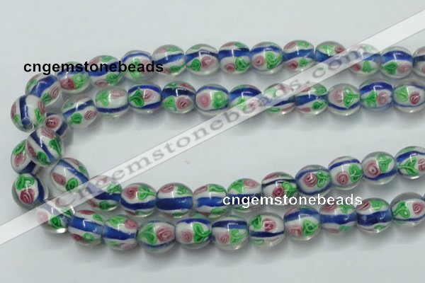 CLG875 15.5 inches 12mm round lampwork glass beads wholesale