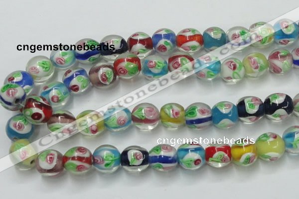 CLG876 15.5 inches 12mm round lampwork glass beads wholesale