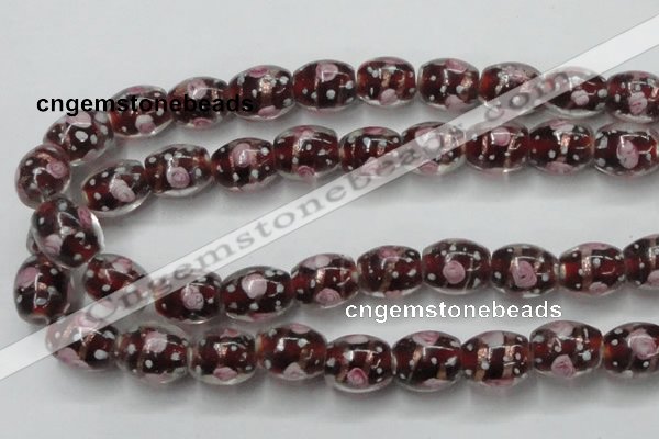 CLG878 15 inches 11*13mm oval lampwork glass beads wholesale