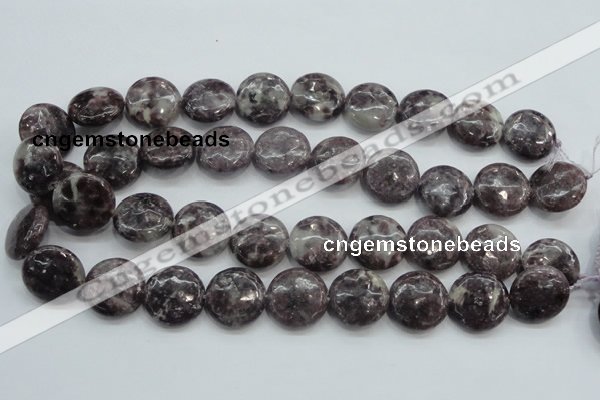 CLI01 15.5 inches 20mm flat round natural lilac jasper beads wholesale