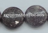 CLI02 15.5 inches 25mm flat round natural lilac jasper beads wholesale