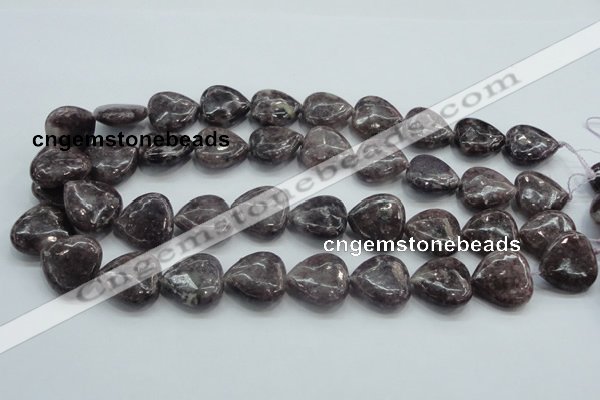 CLI03 15.5 inches 20*20mm heart natural lilac jasper beads wholesale