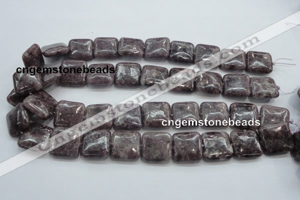 CLI08 15.5 inches 20*20mm square natural lilac jasper beads wholesale