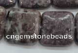 CLI09 15.5 inches 25*25mm square natural lilac jasper beads wholesale