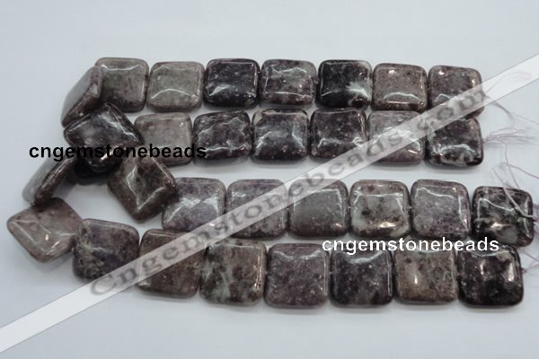 CLI09 15.5 inches 25*25mm square natural lilac jasper beads wholesale