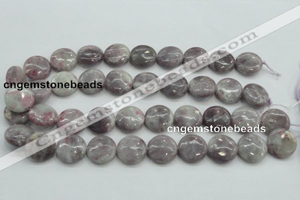 CLI56 15.5 inches 20mm flat round natural lilac jasper beads wholesale